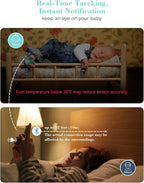 Babytone Baby Sleep Sock Monitor, Tracking Heart Rate and Movement for Infant, Wearable Foot Monitor Smart Sock with Bluetooth and APP, for 0-36 Months Newborn