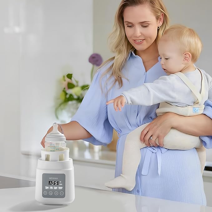 Bottle Warmer with Even Heating to Prevent Nutrient Loss from Fast Heating, Baby Bottle Warmer for Breastmilk & Formula, Accurate Temp Control, Defrost, Keep Warm, Heat Baby Food (White)