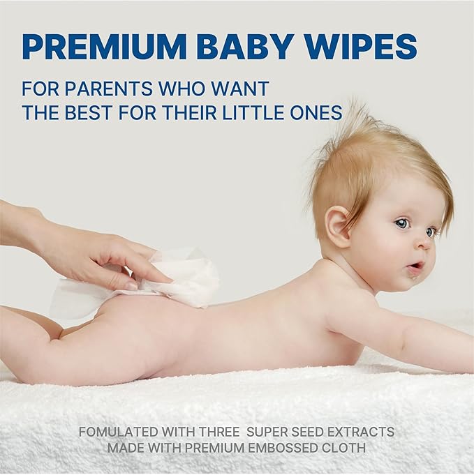 BEBESUP- Korea’s #1 Signature Baby Wipes - Hypoallergenic Water-based Unscented Alcohol-Free Ultra-Thick Super Seed Extracts Organic Plant-Based for sensitive skin Flip-Top 560 Count (8 Packs)