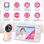 VTech Smart WiFi 7” HD Display Video Baby Monitor, 1080p HD Camera via App, Pan-Tilt-Zoom, Night Light, 2-Way Talk, 2K CMOS Video Sensor, Wide-Angle Viewing, Rechargeable Battery, Free App: RM7866HD
