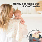 Organic Burp Cloths Baby Boy, Girl - 6-Pack Large Cotton Burping Cloths for Babies, Spit Up Rags, Super Absorbent, Ultra Soft Newborn Rag, Gender Neutral, Machine Washable, Durable(Butterflies)