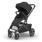 UPPAbaby Cruz V3 Stroller - from Birth + Car Seat Compatible - Full-Size, Reversible Seat - Infant Insert, Bug and Rain Shields Included - Jake (Charcoal/Carbon Frame/Black Leather)