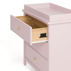 Graco Sasha 3-Drawer Chest with Changing Table Topper (Blush) – GREENGUARD Gold Certified, Nursery Bedroom Chest with Spacious Storage, Interlocking Drawer System, Pre-Installed Tracks