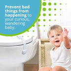 Adjustable & Reusable Child Safety Cabinet Locks & Latches, Baby Proofing Door Window, Cabinet, Toilet, & Refrigerator Lock, Child Safety Strap Locks with Adhesive Pads, Pack of 6, White - Wonderkid