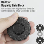 FREELOVE Metal Fidget Spinner Magnetic Slider, Spinning Haptic Clicker, Heavy Stainless Steel Spin Clicky, Small Round Gear Click Gyro, Premium Silent Bearing, Adults Anxiety Cool, Nuc Black