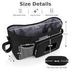 Accmor Universal Stroller Organizer with Insulated Cup Holder, Stroller Caddy Bag Accessories, Stroller Cup Holder Organizer for Uppababy Baby Jogger Britax Stroller, Black