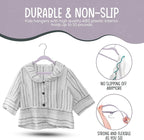 50 Premium Kids Velvet Hangers - 14'' Non-Slip, Ultra-Slim & Space-Saving Hangers - 360° Swivel Hook, Strong & Durable for Children & Preteens - Purple