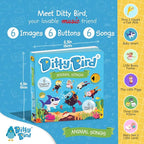 Ditty Bird Animal Songs Book for Toddlers – Interactive Sound Book with Baby Shark & More | Musical Board Book for 1-3 Year Olds | Fun, Realistic Animal Sounds | Sturdy Sensory Book for Baby
