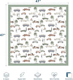 GRSSDER Cotton Muslin Quilt Blanket - Silky Soft and Breathable Baby Blanket Quilt, Oversized Muslin Blankets for Newborns, Toddlers & Kids, 6 Layers Reversible Design for All Seasons, 47" x 47"