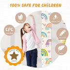 Personalized Name Growth Chart Wall Decor for Kids – Canvas Removable Height Chart Measuring Ruler 59" x 7.9" (Rainbows)