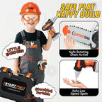 Kids Tool Set Toys, 48 Pcs Toddler Tool Set with Portable Tool Box, Electronic Toy Drill & Electric Chainsaw, Construction Tools Gifts for Boys Aged 3 4 5 6 7, Christmas Birthday Gifts for Toddlers