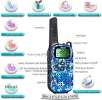 Toys for Boys Walkie Talkies for Kids 5 6 7 8 Year Old Boy Pretend Play Police Military Spy Hunt Camp Outdoor Toys for Kids Birthday Present Boys Gifts (Blue Blue)