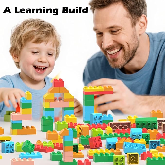Building Blocks for Kids Ages 3-8| 8-Color Building Bricks for Toddlers Development, Creativity, and Motor Skills| 209-piece Toy Building Sets for Ideal Christmas/Birthday Gifts for Boys & Girls