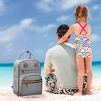 Diaper Bag Backpack for Women with Changing Pad, Baby Bag with Insulated Pockets Multifunctional Diaper Bags For Baby Girl Boy Waterproof Baby Bags For Boys Girls Maternity Bag Grey