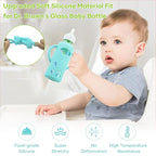 4 Pack Silicone Sleeves for Dr. Brown's Glass Baby Bottles, Anti Breakage Durable Baby Bottle Holder with Easy Grip Handles, Narrow Sleeve with a Cutout, Dishwasher/Freezer/Microwave Safe, 8 oz