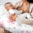 Hooyax Nursing Pillow Covers 2 Pack - Ultra Soft & Stretchable Breastfeeding Pillow Slipcovers, Adorable Cover for Infant Feeding Pillow, Perfect Fit for Most Standard Pillows (Bow Flower)