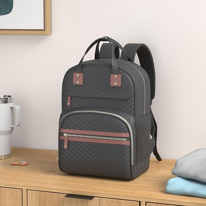 Tuwubi Diaper Bag Backpack, Baby Essentials Travel Tote Bag, Multi function Waterproof Backpacks, Travel Essentials with Stroller Straps & Pacifier Case - Black