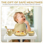 12-Piece Silicone Baby Feeding Set – Suction Bowl, Divided Plate, Bib, Utensils & More – BPA-Free Toddler Mealtime Essentials for Self-Feeding & Baby-Led Weaning