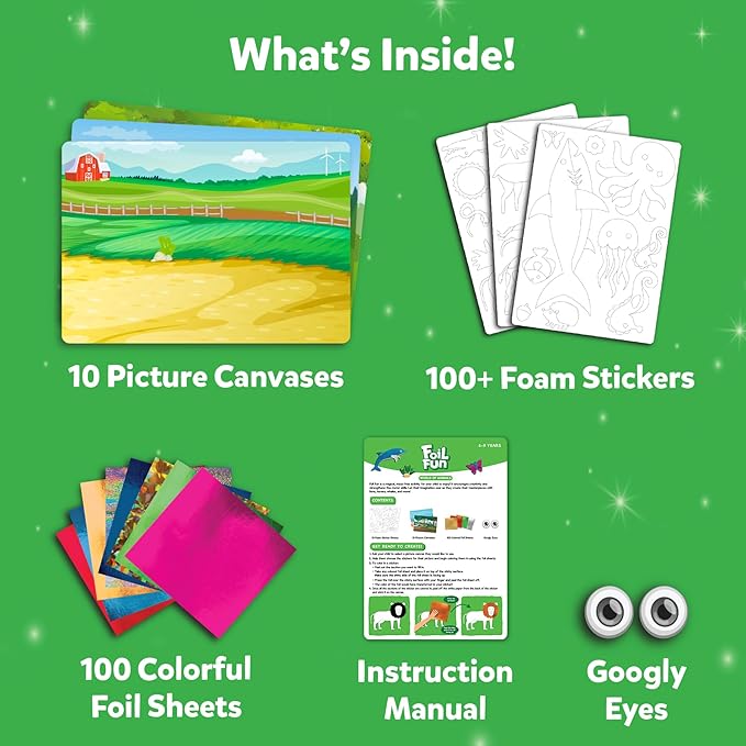 Skillmatics Foil Fun - Animals, No Mess Art for Kids, Travel Toys, Craft Kits, DIY Creative Activity, Gifts for Boys & Girls Ages 4, 5, 6, 7, 8, 9