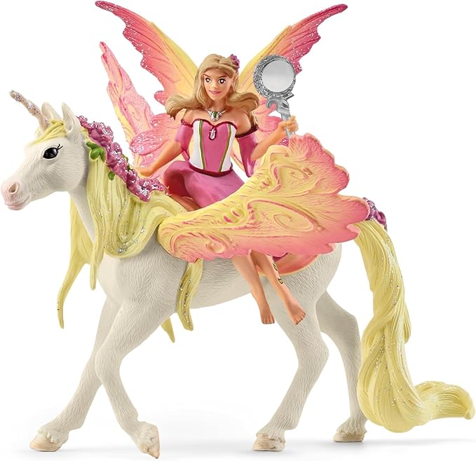 Schleich Bayala - 7 PC Mermaid, Unicorn and Fairy Toy Starter Set for Girls and Boys - Cute Fairies and Unicorn Figures with Accessories - Fantasy Figurine Animal Playset for Kids Ages 5+ - 72178