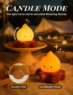 Campfire Night Light for Kids, Cute Campfire Lamp Gifts, LED Light up Flame Lights, Dimmable, Rechargeable Bedside Nightlight, Baby Nursery Dorm Kawaii Décor Toys