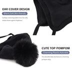 Basic Winter Baby Beanie Gloves Boys Girls Knitted Hat Pompom Kids Earflap Hats Warm Infant Toddler Beanie Mittens Set