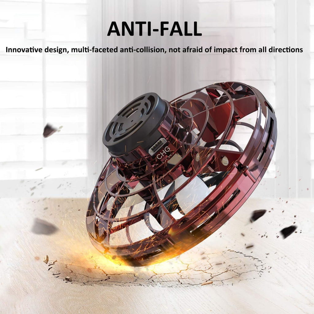 GoolRC Flying Spinner Mini UFO Drone Flying Fidget Spinner Hover UFO Boomerang Toy Hand Controlled Mini Drone Spinning Flying Toy for 8+ Year Old Kids Adults Indoor Outdoor Flying Toy