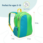Wildkin 15-inch Kids Backpack – Durable, Padded, Adjustable for School & Travel - Monster Green