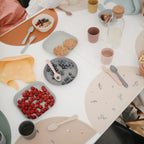 mushie Round Dinnerware Plates for Kids | Made in Denmark, Set of 2 (Powder Blue)