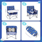 Portable Baby Booster Seat with Tray, Toddler Booster seat for Dining, Camping, Travel, Baby Beach Chair 6 Months to 3 Years Old Indoor Outdoor Use CH2406