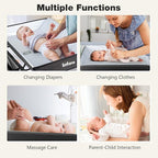 INFANS Baby Changing Table, Folding Diaper Station Portable Nursery Organizer with Safety Belt and Large Storage Racks for Newborn Baby and Infant (Black)