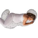 Boppy Total Body Pregnancy Pillow, Gray Scattered Leaves, Supportive Pregnancy Body Pillow for Versatile Full Body Use, Contoured Shape at All Stages