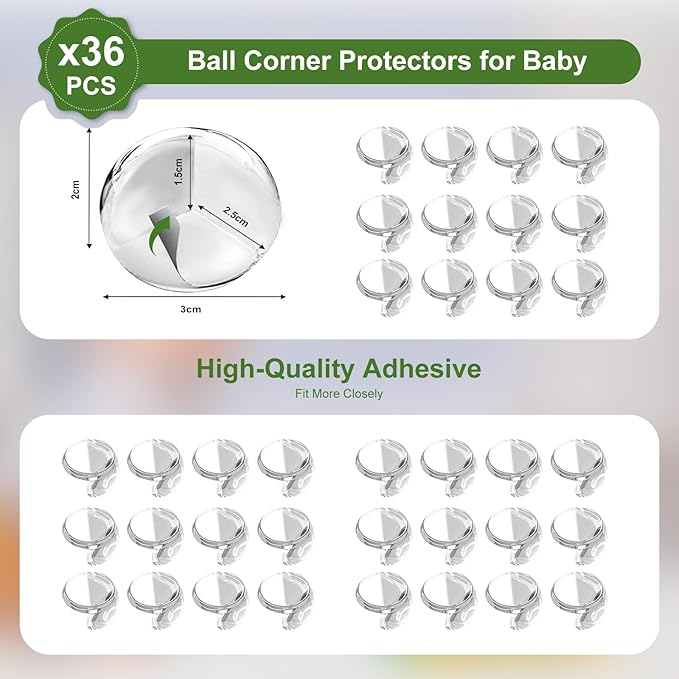 36 Pack Corner Protector Baby, Table Corner Protectors for Baby Clear Corner Protectors for Furniture Corner Guards Baby Proof Bumpers Corner Covers Baby Safety Child Proofing