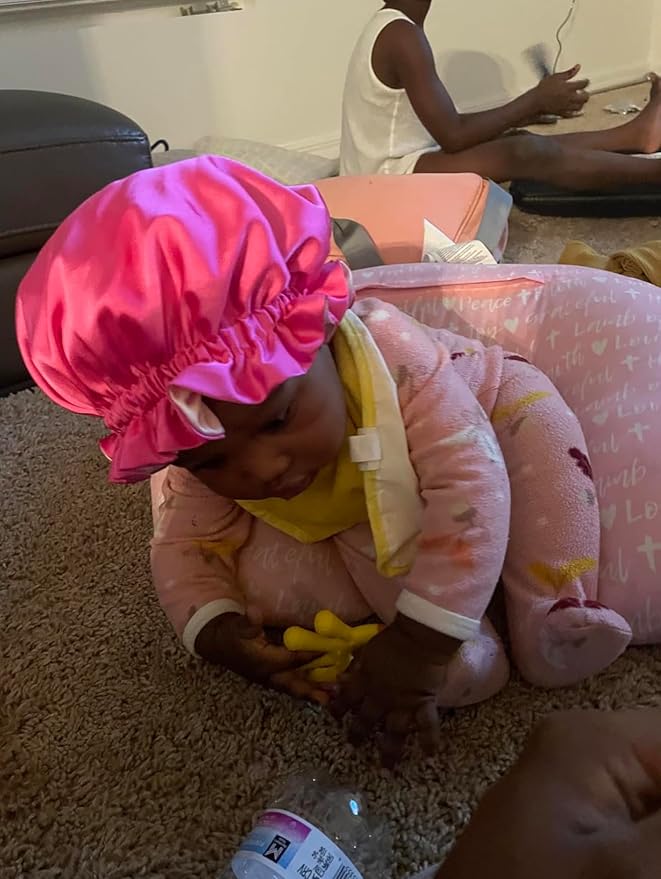 AKISS Baby Infant Newborn Toddler Satin Silk Hair Bonnet for Baby Girl Boy Sleeping Kids Cap Hat