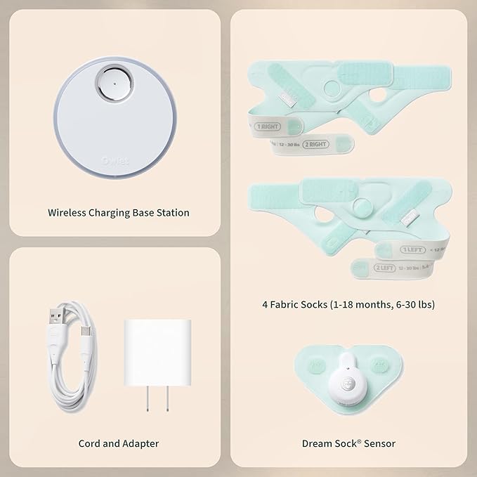 Dream Sock – Smart Wearable Baby Monitor, Infant Pulse Oximeter Tracks Oxygen & Heart Rate | Parents Receive Alerts, Sleep & Health Insights via App | Dusty Rose