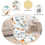 Toddler Booster Seat for Dining Table, Adjustable 5 Point Safety Buckle Kids Toddler Booster Seat with Backrest, Waterproof Non-Slip Bottom Portable Travel Increasing Cushion for Chair (White)