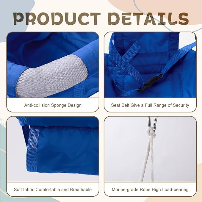 2 in 1 Baby Jumper with Swing - Indoor and Outdoor Use, Toddler Swing with Foldable Stand (Blue)