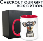 Personalized Coffee Mug, Custom Photo Caricature Gift, Funny Customized Coffee Gift for Men & Women, Custom Mugs with Pictures, Red 15oz Customized Ceramic Tea Cup