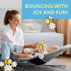 IMPRESA Wooden Baby Arch Toy Attachment Compatible with Baby Bjorn Bouncer - Medium Honey Bee - Bouncer Attachment Bar with Spinning Bee Toys - Stimulates Motor Skills & Hand-Eye Coordination