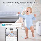 ieGeek Baby Monitor with 2K Camera and Audio - Video Monitor with 5" Screen - Night Vision, Two-Way Talk, Cry & Motion Detection, Temper& Humidity Sensor, PTZ, Remote Control via Screen and Free APP