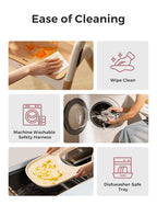 Momcozy DinerPal Wooden High Chair for Babies, Toddlers & Adults Up to 308 Lbs, Convertible Baby Highchair with Food-Grade Tray, Dishwasher-Safe, Adjustable & Ergonomic, Natural Wood