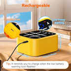 Rechargeable Tic Tac Toe Game Box with 5 Fun Brain Memory Games, Electronic Touchscreen Handheld Game, Portable Digital Puzzle Board Travel Toy, Gifts Choice for Kids and Adults(Yellow)