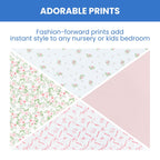 Delta Children 100% Cotton Flannel Baby Receiving Blankets for Girls and Boys – 30x30 Inches (Pack of 4), Pink Floral