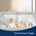 Baby Playpen with Mat, 50x50 Inch Playpen with Mat Waterproof for Babies and Toddlers Play Pen Playards Safety Gate Fence Active Center Indoor