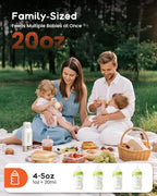 Portable Bottle Warmer for Travel, 20 oz Large Capacity Bottle Warmer On The Go, 10400mAh Long-Lasting Battery&Super Fast Charging in 2.5 Hours, Fast Heating for Breastmilk, Formula, Water