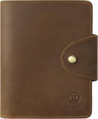 Ringsun Leather Passport Wallet for Men Women, RFID Passport Holder Case Travel Passport Cover for Family