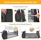 Diaper Bag Backpack with Changing Station – Large Waterproof Baby Bag for Moms & Dads, Pañaleras para Bebe, Multifunctional Diaper Backpack for Baby Girl, Travel Essentials (Black)