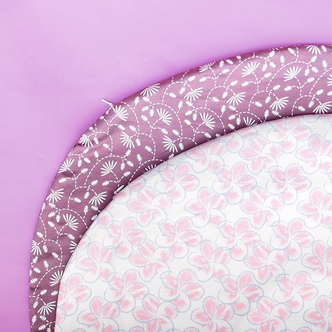 Nursing Pillow with 2 Piece Removable Ultra Soft&Stretchy Cover,Nursing Pillows for Breastfeeding,Tummy time and Baby Sitting Support,Leaves Pattern