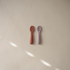 mushie Silicone First Feeding Baby Spoons | 2 Pack (Rose/Soft Lilac)
