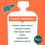 Serenity Kids 6+ Months Turkey Puree Baby Food Pouches - Ethically Sourced BPA-Free Pumpkin Puree & Organic Veggies - 3.5 Oz, 12 Pack